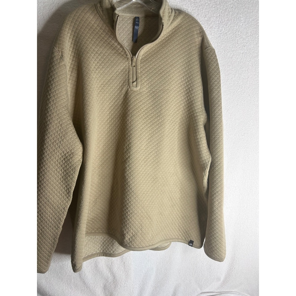 Southern Tide Mens XXL Quilted Quarter Zip Pullover Tan Khaki Skipjack 11942